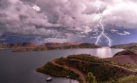 Lightening strikes in Outback Australia