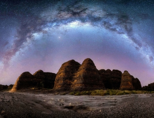 The Milky Way arches over the Beehive domes (Ben Broady)